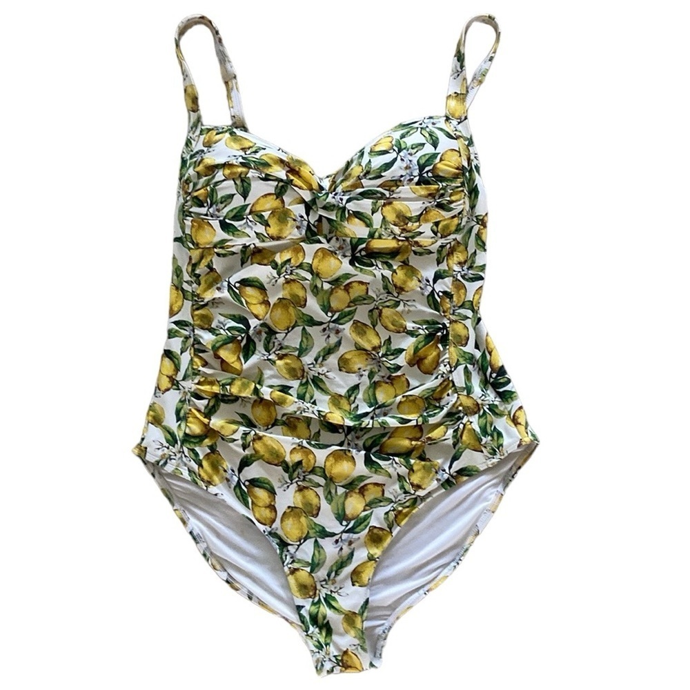 Niptuck Swim Lemons Joanne Twist Front Design Tummy Control Women's Swimsuit, 12